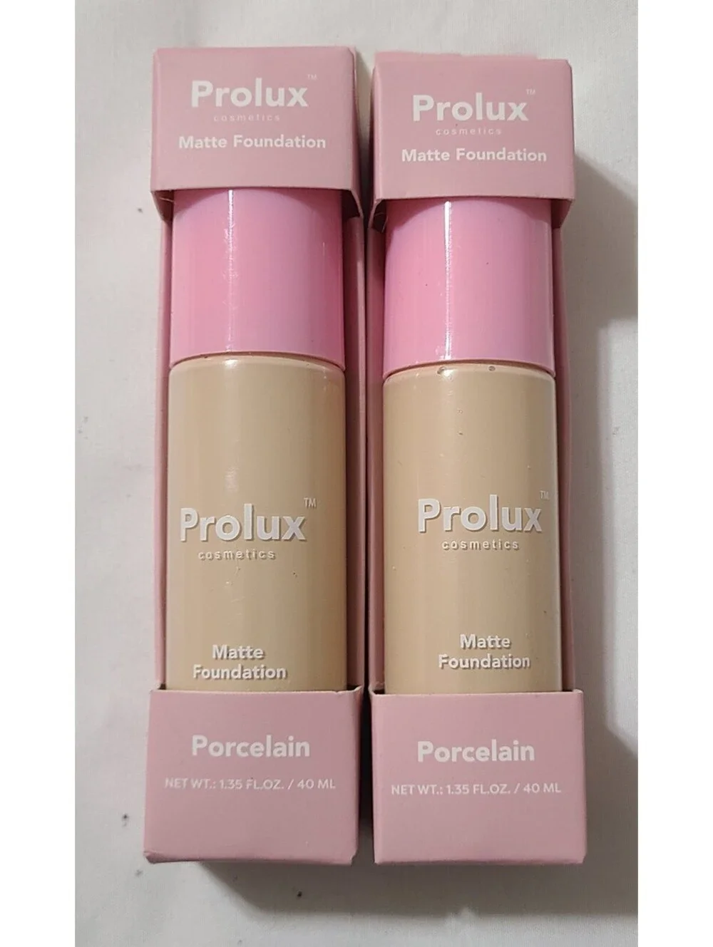 2pk Prolux Cosmetics Matte Foundation  Porcelain Shade Face Skin Makeup Coverup